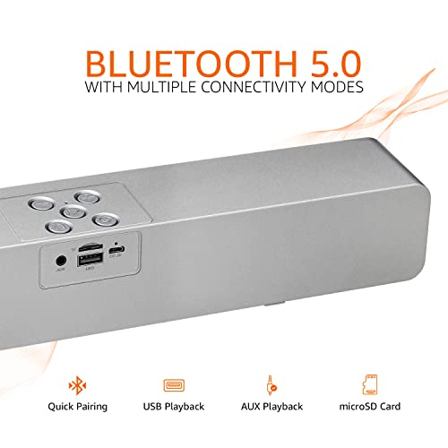 Amazon Basics Bluetooth Speaker 5.0 Soundbar with 16W RMS, 2000mAh Battery, Upto 19 Hrs Playtime Aux/USB Port (Grey) Amazon Basics Bluetooth Speaker 5.0 Soundbar with 16W RMS, 2000mAh Battery, Upto 19 Hrs Playtime Aux/USB Port (Grey)