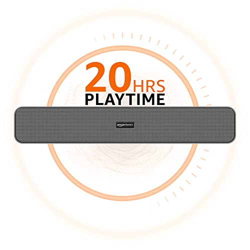 Amazon Basics Bluetooth Speaker 5.0 Soundbar with 16W RMS, 2000mAh Battery, Upto 19 Hrs Playtime Aux/USB Port (Grey) Amazon Basics Bluetooth Speaker 5.0 Soundbar with 16W RMS, 2000mAh Battery, Upto 19 Hrs Playtime Aux/USB Port (Grey)