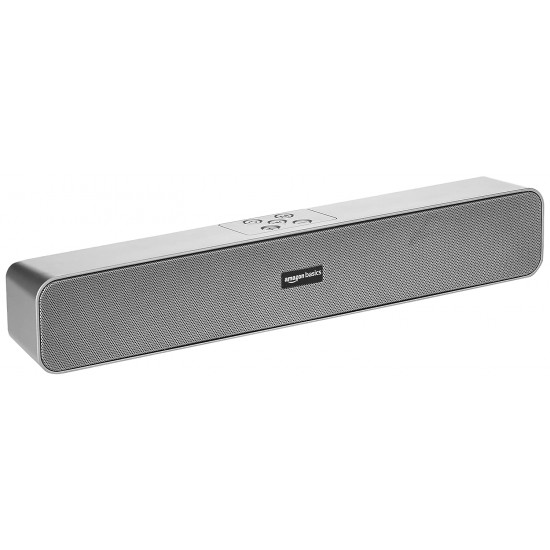 Amazon Basics Bluetooth Speaker 5.0 Soundbar with 16W RMS, 2000mAh Battery, Upto 19 Hrs Playtime Aux/USB Port (Grey)