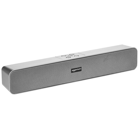 Amazon Basics Bluetooth Speaker 5.0 Soundbar with 16W RMS, 2000mAh Battery, Upto 19 Hrs Playtime Aux/USB Port (Grey) Amazon Basics Bluetooth Speaker 5.0 Soundbar with 16W RMS, 2000mAh Battery, Upto 19 Hrs Playtime Aux/USB Port (Grey)