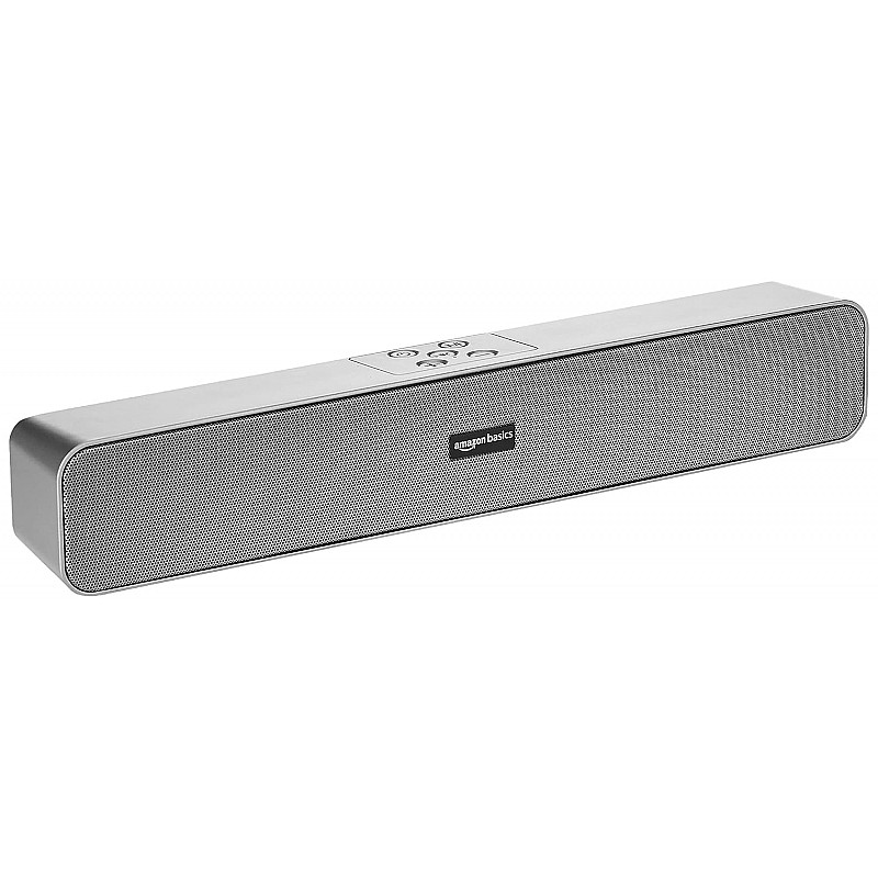 Amazon Basics Bluetooth Speaker 5.0 Soundbar with 16W RMS, 2000mAh Battery, Upto 19 Hrs Playtime Aux/USB Port (Grey)