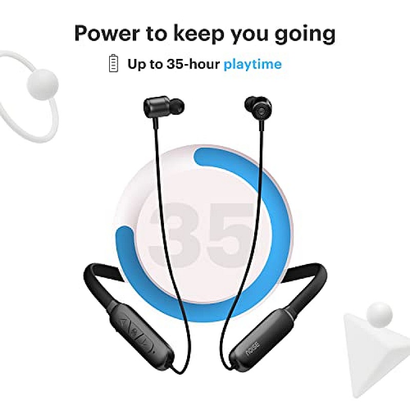 Noise Newly Launched Bravo Bluetooth in Ear Neckband with Upto 35 Hours of Playtime (Jet Black)