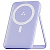 Ambrane 10000mAh Magnetic Wireless Power Bank for iPhone , 22.5W Wired + 15W Wireless Charging, Mobile Stand (Aerosync PB 10, Purple)