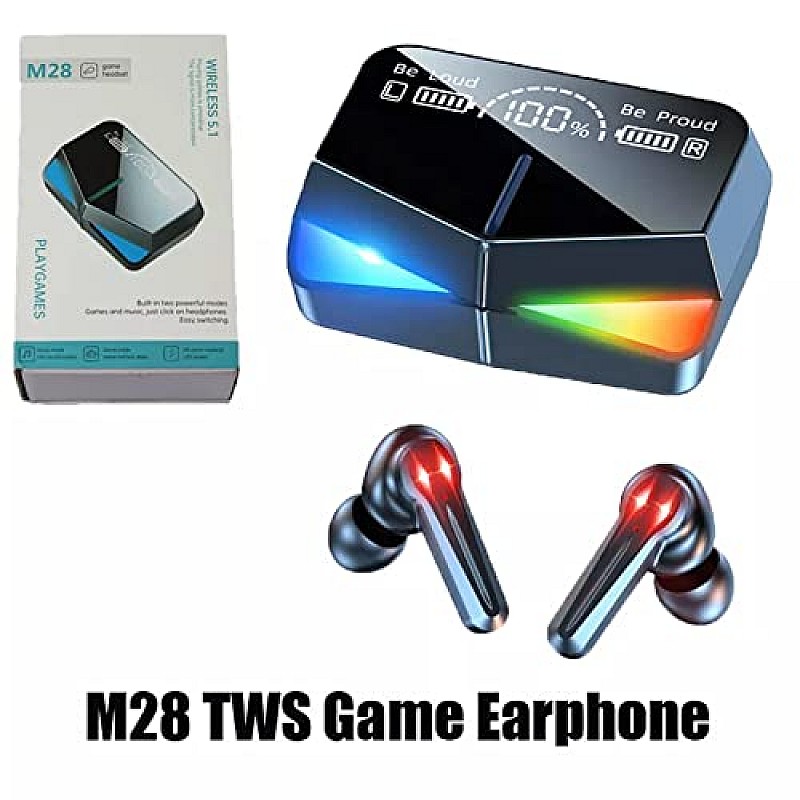 Airtree M28 Wireless Earbuds TWS,Bluetooth 5.1 Gaming Monster Earphones,Touch Control Headphones