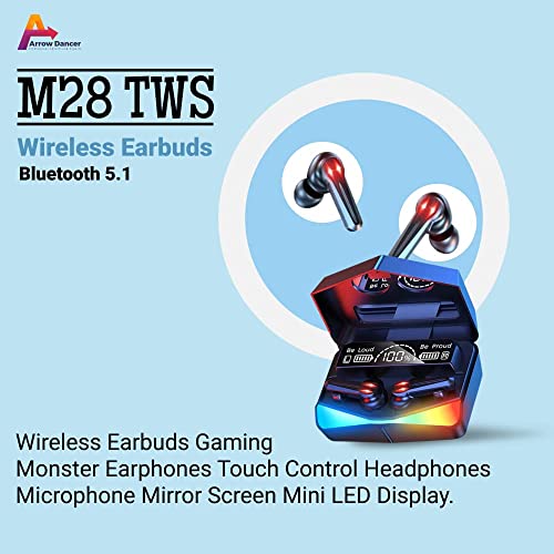 Airtree M28 Wireless Earbuds TWS,Bluetooth 5.1 Gaming Monster Earphones,Touch Control Headphones Airtree M28 Wireless Earbuds TWS,Bluetooth 5.1 Gaming Monster Earphones,Touch Control Headphones