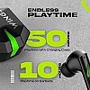 WINGS Phantom 850 Earbuds with Game mode, 50 hrsPlaytime, Quad ENC Mic & App Support Bluetooth Gaming Headset  (Black, In the Ear)