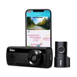 Qubo Car Dash Camera Pro 4K Dual Channel from Hero Group, Front 8MP 2160P and Rear 2MP 1080P, Made in India, ADAS, Built-in Wi-Fi