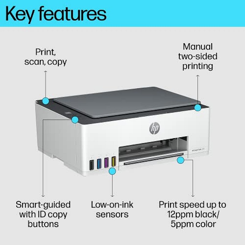 HP Smart Tank 520 All-in-one Colour Printer Upto 12000 Black and 6000 Colour Prints