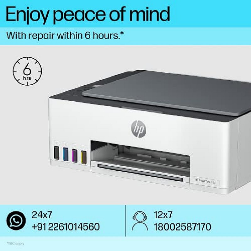 HP Smart Tank 520 All-in-one Colour Printer Upto 12000 Black and 6000 Colour Prints