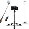 AIRTREE Selfie Stick, All in One Professional 63'' Selfie Stick Tripod Stand, Bluetooth Selfie Stick with Wireless Remote (Black)