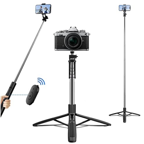 AIRTREE Selfie Stick, All in One Professional 63'' Selfie Stick Tripod Stand, Bluetooth Selfie Stick with Wireless Remote (Black) AIRTREE Selfie Stick, All in One Professional 63'' Selfie Stick Tripod Stand, Bluetooth Selfie Stick with Wireless Remote (Black)