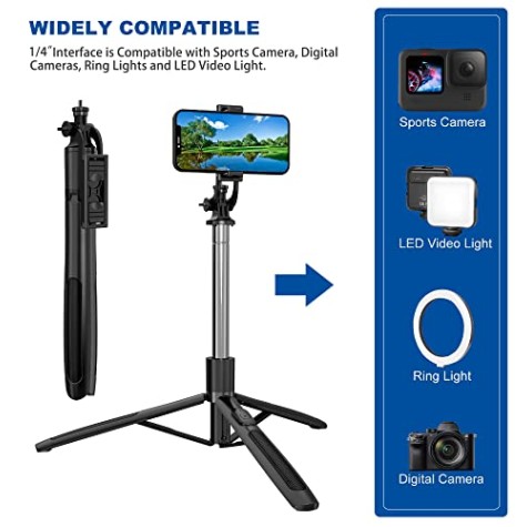 AIRTREE Selfie Stick, All in One Professional 63'' Selfie Stick Tripod Stand, Bluetooth Selfie Stick with Wireless Remote (Black) AIRTREE Selfie Stick, All in One Professional 63'' Selfie Stick Tripod Stand, Bluetooth Selfie Stick with Wireless Remote (Black)