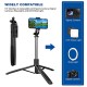 AIRTREE Selfie Stick, All in One Professional 63'' Selfie Stick Tripod Stand, Bluetooth Selfie Stick with Wireless Remote (Black)