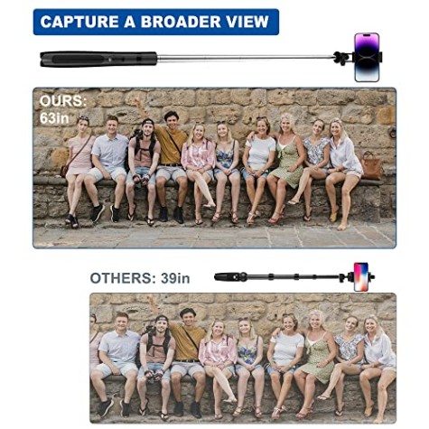 AIRTREE Selfie Stick, All in One Professional 63'' Selfie Stick Tripod Stand, Bluetooth Selfie Stick with Wireless Remote (Black) AIRTREE Selfie Stick, All in One Professional 63'' Selfie Stick Tripod Stand, Bluetooth Selfie Stick with Wireless Remote (Black)