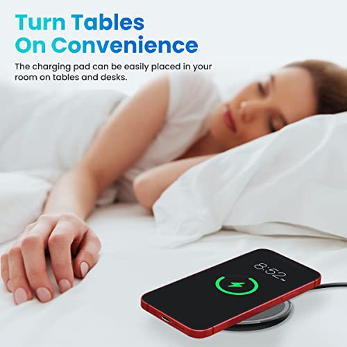 Portronics Freedom 2 15W Wireless Charging Pad with Type C Input, LED Indicator, Charger for Apple iPhone 13 and Samsung Mobile(Black)