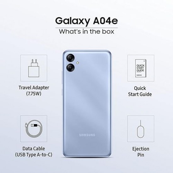 Samsung Galaxy A04e (Light Blue, 3 GB, 32GB Storage) Refurbished