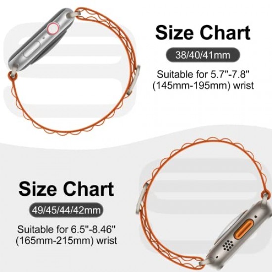 AIRTREE Compatible with Apple Watch Straps 49mm 45mm 44mm 42mm and 41mm 40mm 38mm Nylon Textile Woven Loop with Metal G‑Hook Sport 
