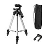 TRIPOD-3110 Portable Camera Tripod with Three-Dimensional Head and Quick Release Plate for All Cameras & Mobile, Best for Making Videos Silver Black