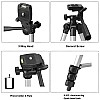 TRIPOD-3110 Portable Camera Tripod with Three-Dimensional Head and Quick Release Plate for All Cameras & Mobile, Best for Making Videos Silver Black