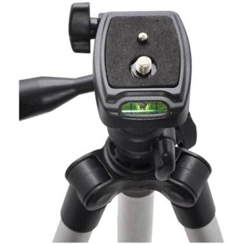 TRIPOD-3110 Portable Camera Tripod with Three-Dimensional Head and Quick Release Plate for All Cameras & Mobile, Best for Making Videos Silver Black TRIPOD-3110 Portable Camera Tripod with Three-Dimensional Head and Quick Release Plate for All Cameras & Mobile, Best for Making Videos Silver Black