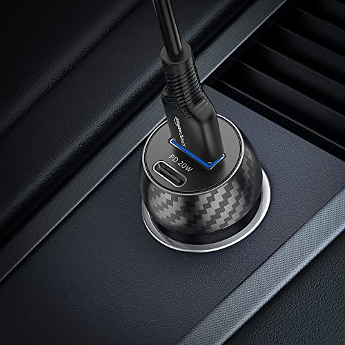 Amazon Basics Mini Car Charger with Dual Output, Fast Charging (Type C 20W + Type A 3.0A) (Black) Amazon Basics Mini Car Charger with Dual Output, Fast Charging (Type C 20W + Type A 3.0A) (Black)