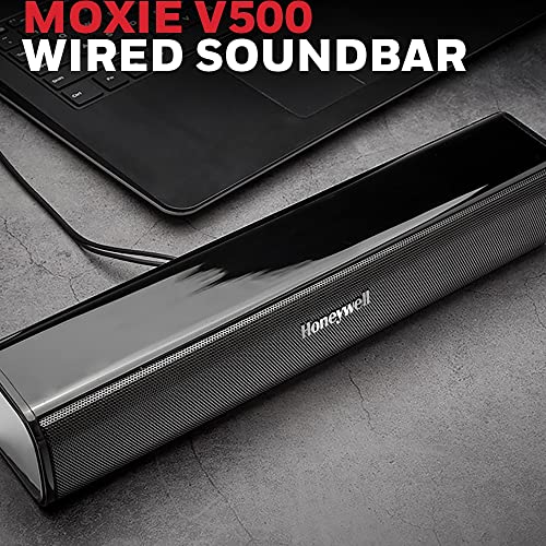 Honeywell Moxie V500 10W Portable USB Wired Soundbar, Speaker for PC, Desktop and Laptop with Volume Control and 3.5 mm AUX, 2.0 Honeywell Moxie V500 10W Portable USB Wired Soundbar, Speaker for PC, Desktop and Laptop with Volume Control and 3.5 mm AUX, 2.0