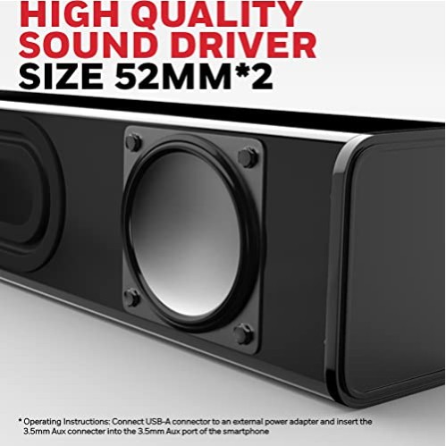 Honeywell Moxie V500 10W Portable USB Wired Soundbar, Speaker for PC, Desktop and Laptop with Volume Control and 3.5 mm AUX, 2.0 Honeywell Moxie V500 10W Portable USB Wired Soundbar, Speaker for PC, Desktop and Laptop with Volume Control and 3.5 mm AUX, 2.0