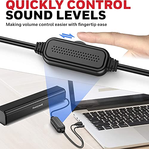 Honeywell Moxie V500 10W Portable USB Wired Soundbar, Speaker for PC, Desktop and Laptop with Volume Control and 3.5 mm AUX, 2.0 Honeywell Moxie V500 10W Portable USB Wired Soundbar, Speaker for PC, Desktop and Laptop with Volume Control and 3.5 mm AUX, 2.0