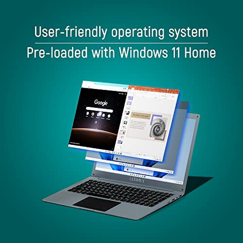 ULTIMUS All-New S152, 15.6 (39.62 cms) FHD Display, Intel Celeron N4020 Processor Thin and Light Laptop (4GB/256 GB SSD/Windows 11