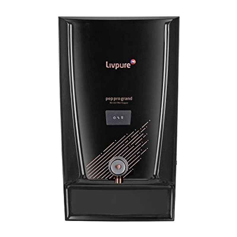 Livpure Pep Pro Grand RO+UV+Mineraliser+Copper 15 LPH Water Purifier Black