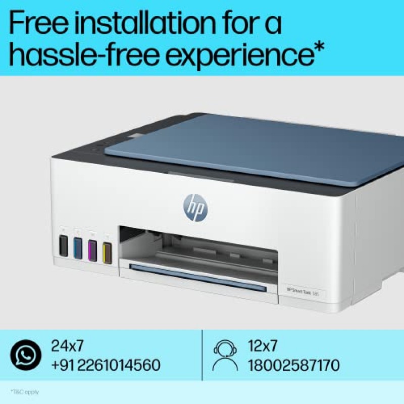 HP Smart Tank 585 All-in-one WiFi Colour Printer Print, Scan & Copy for Office/Home