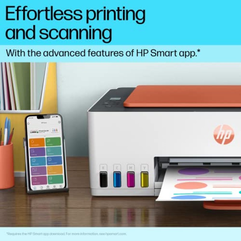 HP Smart Tank 585 All-in-one WiFi Colour Printer Print, Scan & Copy for Office/Home