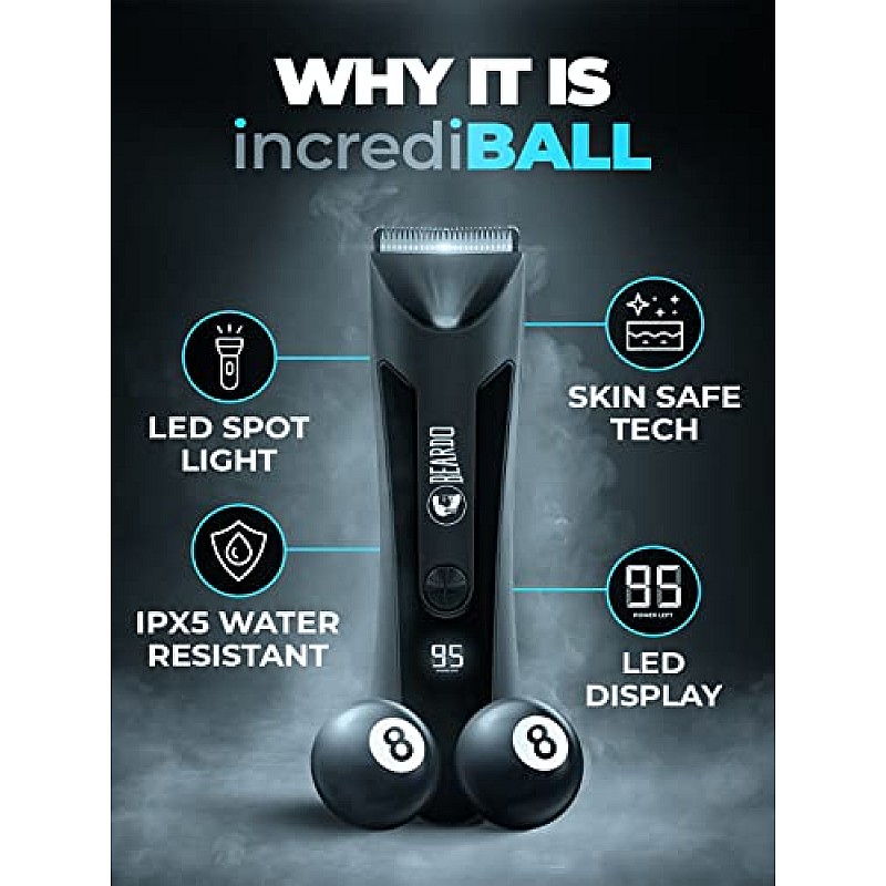 Beardo incrediBALL Trimmer for Men Ball Trimmer for Men with Skin Safe Tech  No Nicks with Ceramic Blades