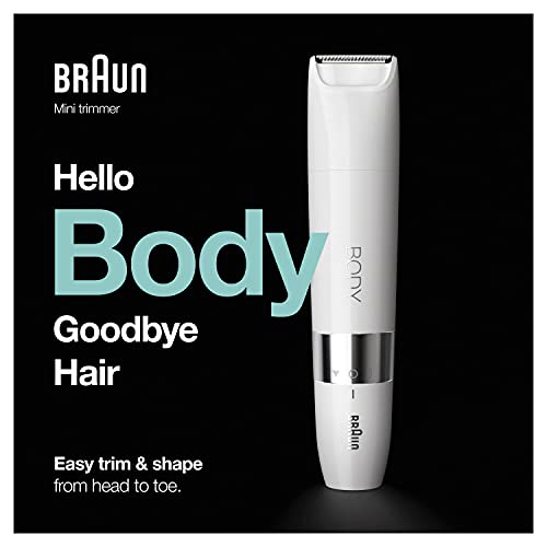 Braun Body Mini Trimmer BS1000, Electric Body Hair Removal for Men, Precision Hair Removal for Chest White Braun Body Mini Trimmer BS1000, Electric Body Hair Removal for Men, Precision Hair Removal for Chest White