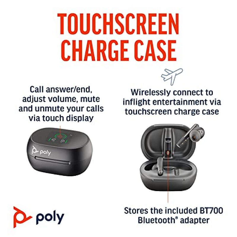 Poly (Plantronics) Voyager Free 60+ Uc Tws Earbuds, Anc, Smart Charge Case Up to 16.5 Hours Black