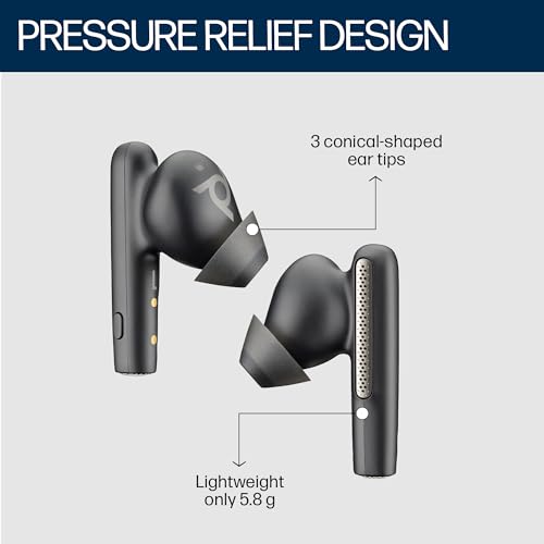 Poly (Plantronics) Voyager Free 60+ Uc Tws Earbuds, Anc, Smart Charge Case Up to 16.5 Hours Black Poly (Plantronics) Voyager Free 60+ Uc Tws Earbuds, Anc, Smart Charge Case Up to 16.5 Hours Black