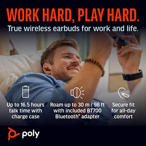 Poly (Plantronics) Voyager Free 60+ Uc Tws Earbuds, Anc, Smart Charge Case Up to 16.5 Hours Black Poly (Plantronics) Voyager Free 60+ Uc Tws Earbuds, Anc, Smart Charge Case Up to 16.5 Hours Black