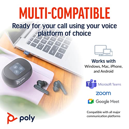 Poly (Plantronics) Voyager Free 60+ Uc Tws Earbuds, Anc, Smart Charge Case Up to 16.5 Hours Black Poly (Plantronics) Voyager Free 60+ Uc Tws Earbuds, Anc, Smart Charge Case Up to 16.5 Hours Black