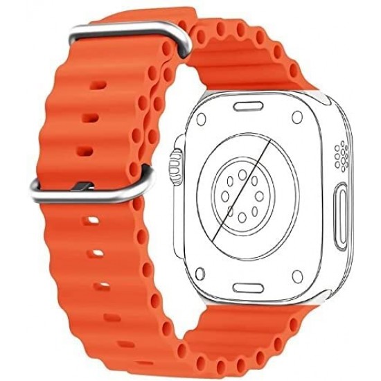 AIRTREE Ultra Seris 8 Smart Watch Men Two Watch NFC Door Unlock Smartwatch Bluetooth Call Wireless Charge Fitness Bracelet (Ultra T-800 Orange)