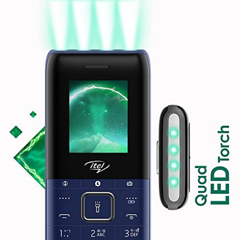 itel Power 200 4.5cm, 2500mAh, 3D Curved Display Lens Keypad Mobile Deep Blue