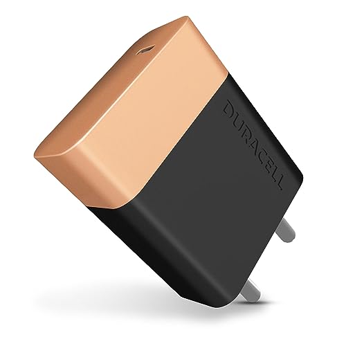 Duracell 20 Watts Fast Wall Charger Adapter, 1 USB Type C Power Delivery Port, Fast Mobile Charger Duracell 20 Watts Fast Wall Charger Adapter, 1 USB Type C Power Delivery Port, Fast Mobile Charger
