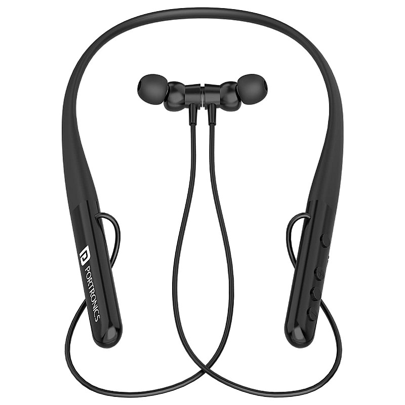 Portronics Harmonics Z4 Wireless Bluetooth 5.3 Neckband in Ear Earphones with mic