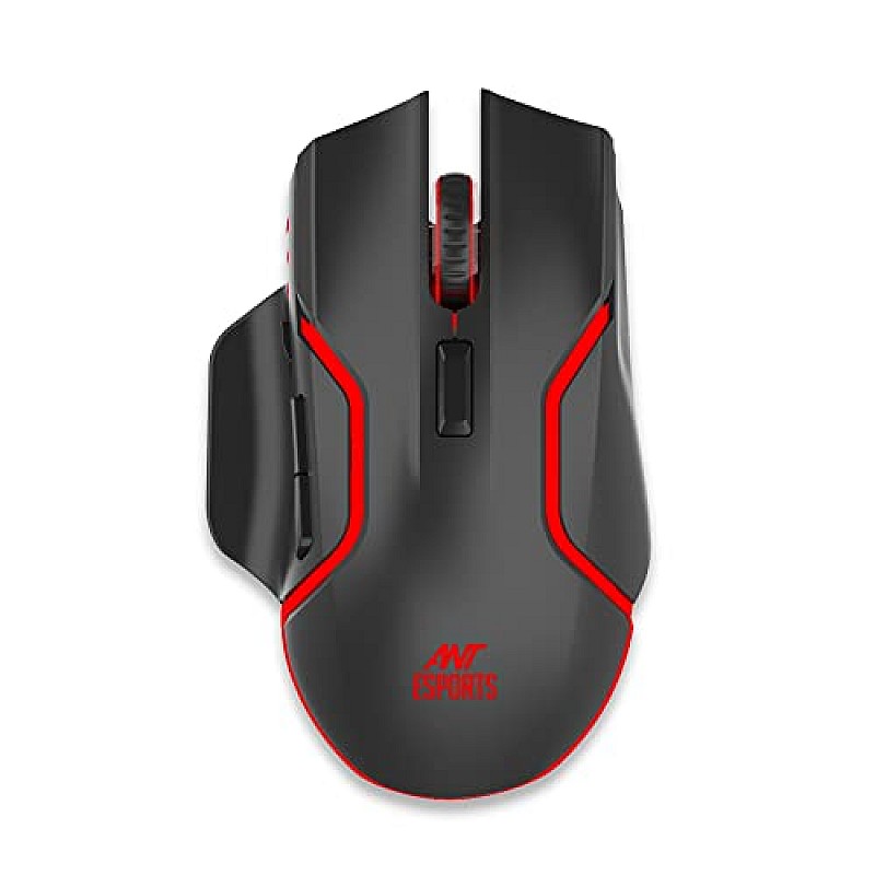 Ant Esports GM320 Pro Optical Wireless Gaming Mouse with RGB LED Backlit Lighting, 3200 DPI Black