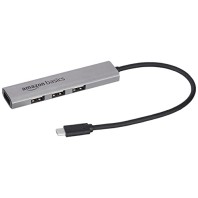 amazon basics 4 Port Type C USB Hub 3.1 USB C to 4 Ports USB A 3.1 Adapter Super High Speed Data (Grey)
