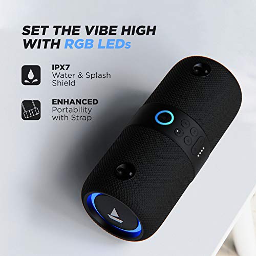 boAt Stone 1208 Bluetooth Speaker with Upto 9 Hours Playback, RGB LEDs, True Wireless Feature Ergonomical Design (Black) boAt Stone 1208 Bluetooth Speaker with Upto 9 Hours Playback, RGB LEDs, True Wireless Feature Ergonomical Design (Black)