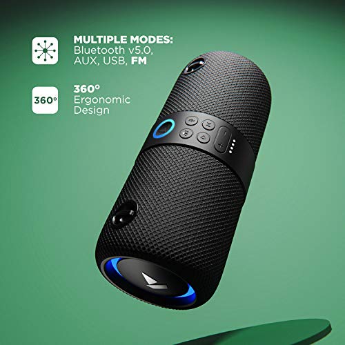 boAt Stone 1208 Bluetooth Speaker with Upto 9 Hours Playback, RGB LEDs, True Wireless Feature Ergonomical Design (Black) boAt Stone 1208 Bluetooth Speaker with Upto 9 Hours Playback, RGB LEDs, True Wireless Feature Ergonomical Design (Black)