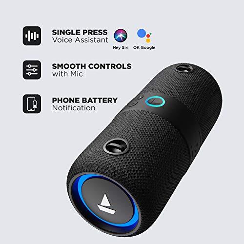 boAt Stone 1208 Bluetooth Speaker with Upto 9 Hours Playback, RGB LEDs, True Wireless Feature Ergonomical Design (Black) boAt Stone 1208 Bluetooth Speaker with Upto 9 Hours Playback, RGB LEDs, True Wireless Feature Ergonomical Design (Black)