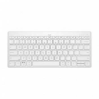 HP 350 Compact Multi-Device Bluetooth Keyboard; Spill Resistant; Swift Pair; OS Auto-Detection, LED Indicator, Battery Life WHITE