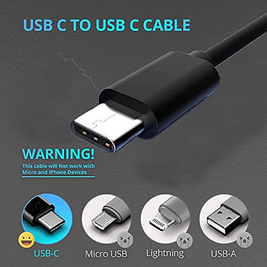 C&E USB C to Type C Cable, USB 3.1 Type C Gen 2 Fast Charge Cable 100w Black