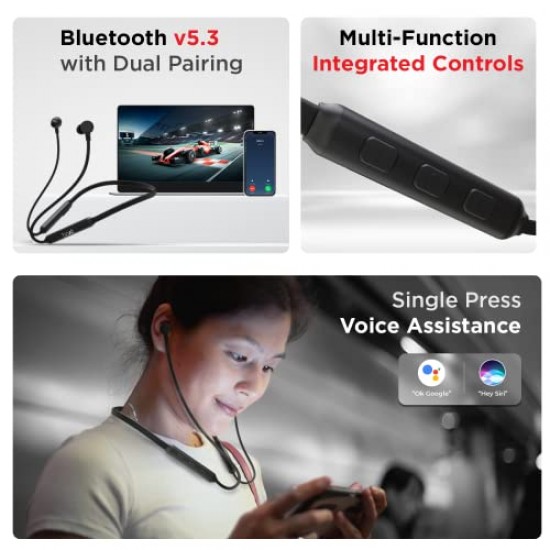 boAt Rockerz 103 Pro Bluetooth in Ear Neckband with Beast Mode(40ms Low Latency (Active Black)